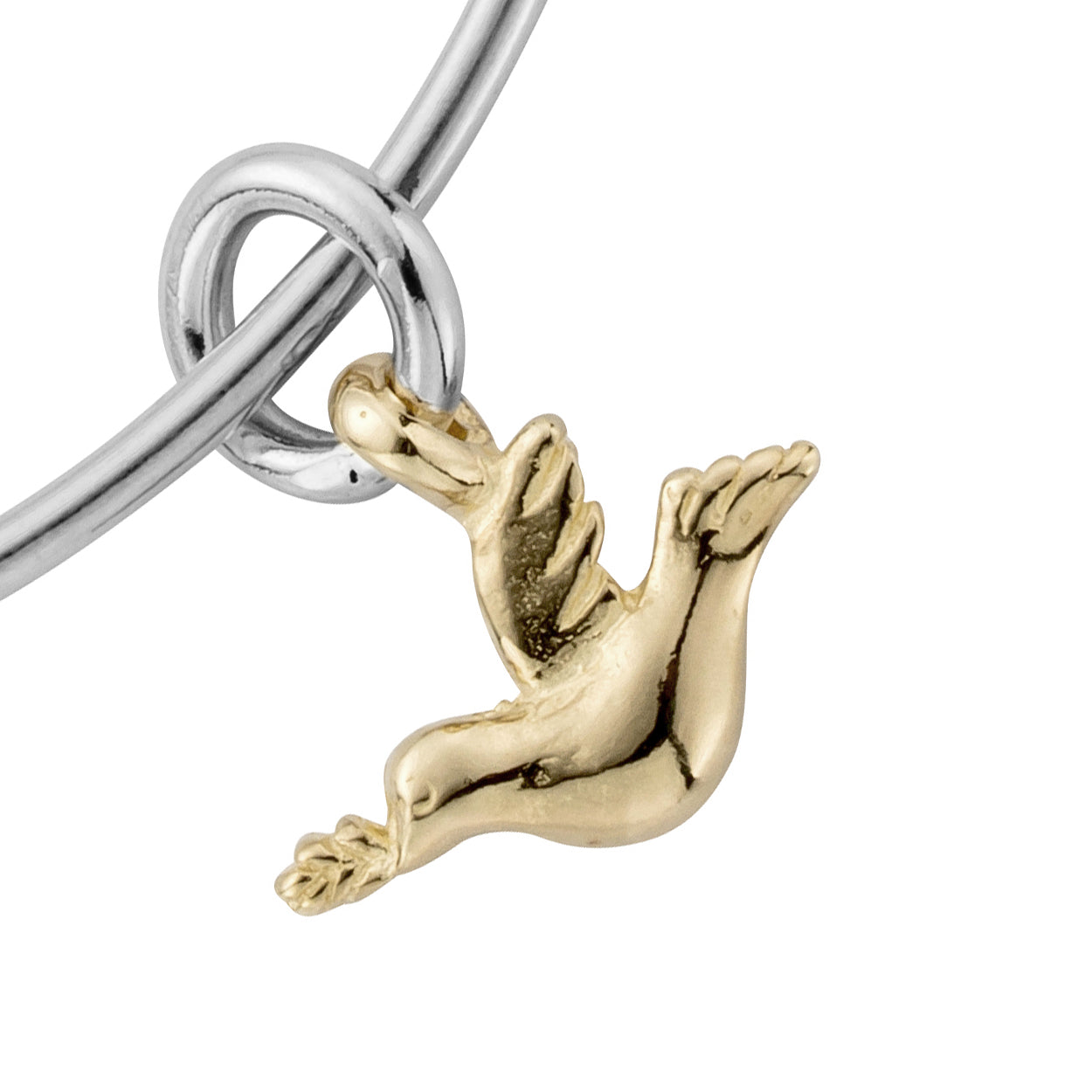 Silver & Gold Mini Turtle Dove Bangle