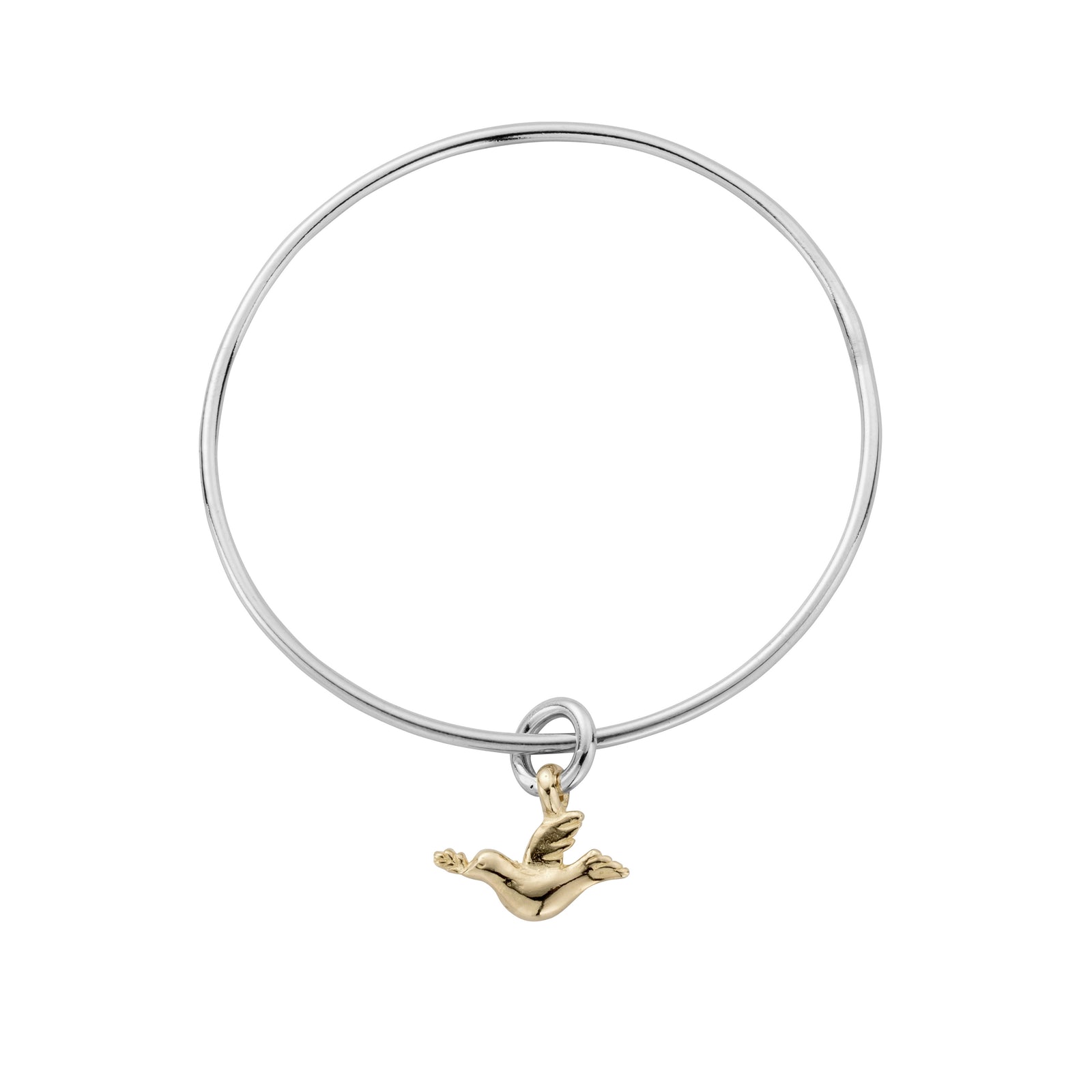 Silver & Gold Mini Turtle Dove Bangle