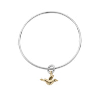 Silver & Gold Mini Turtle Dove Bangle