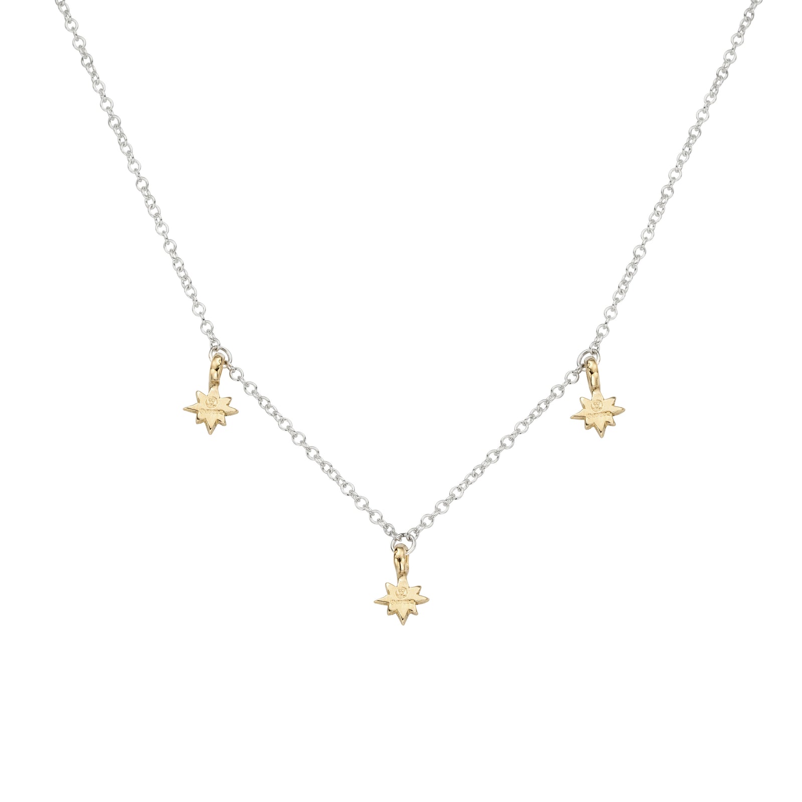 Silver & Gold Three Baby North Star Necklace