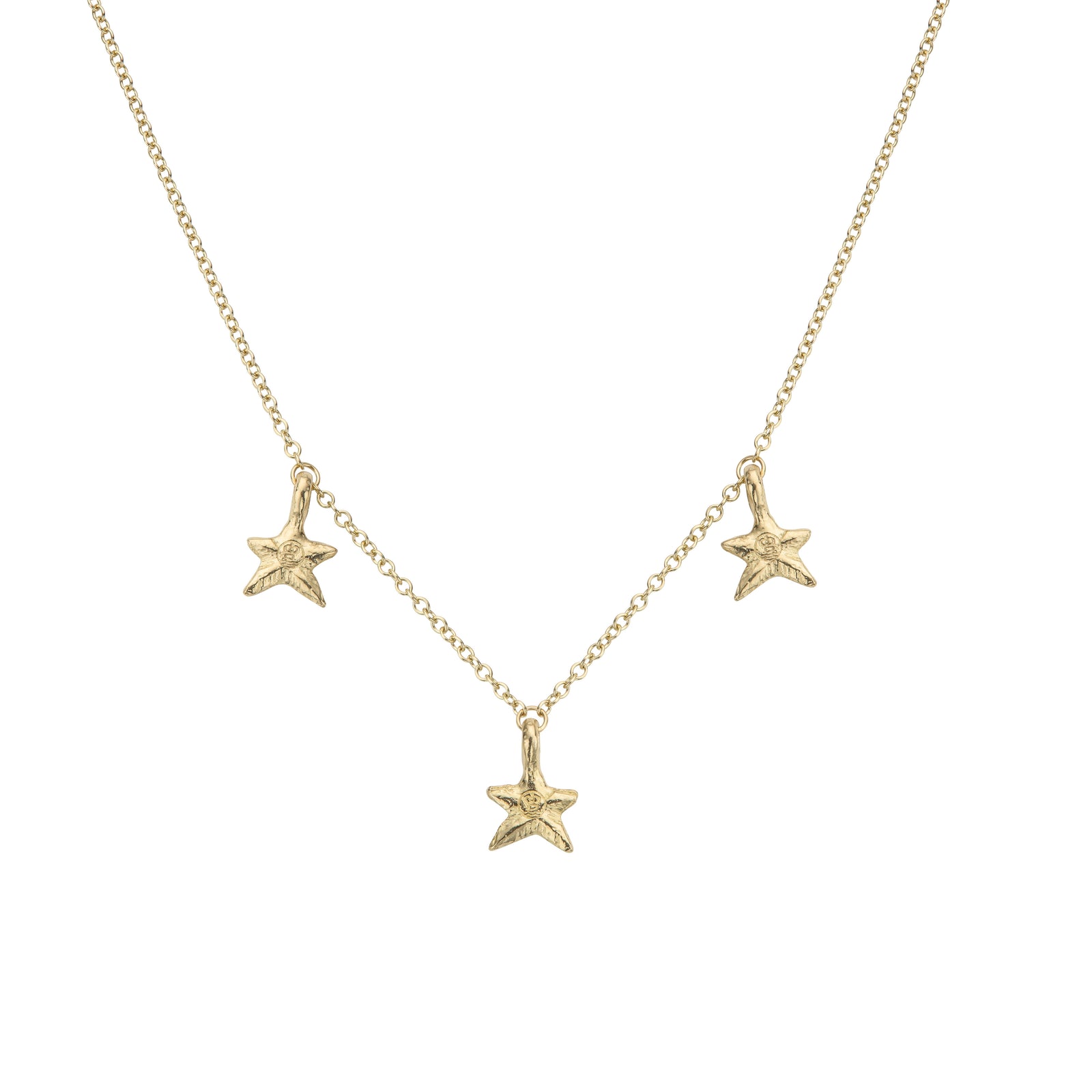 Gold Three Star Necklace