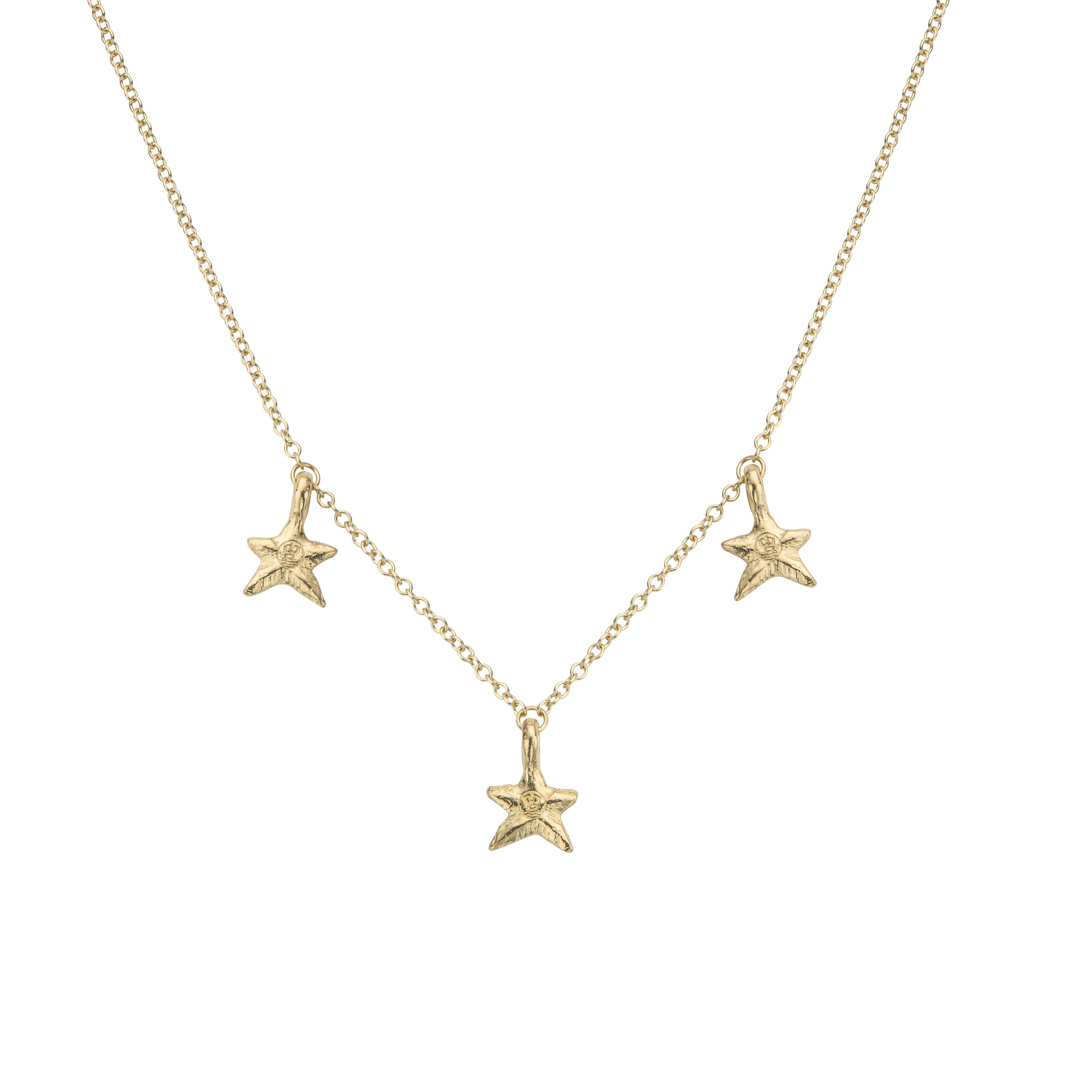 Gold Three Star Necklace
