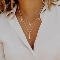 Gold Three Star Necklace