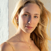 Gold Tiny Cupid Hoops With Baby Heart Charms