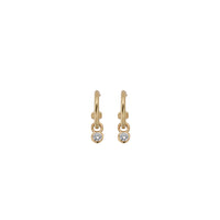 Gold Tiny Cupid Hoops With Mini Diamond Earring Charms