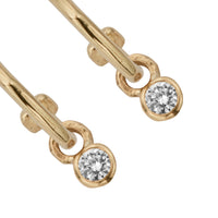 Gold Tiny Cupid Hoops With Mini Diamond Earring Charms