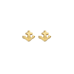 Gold Tiny Anchor Ear Charm Set