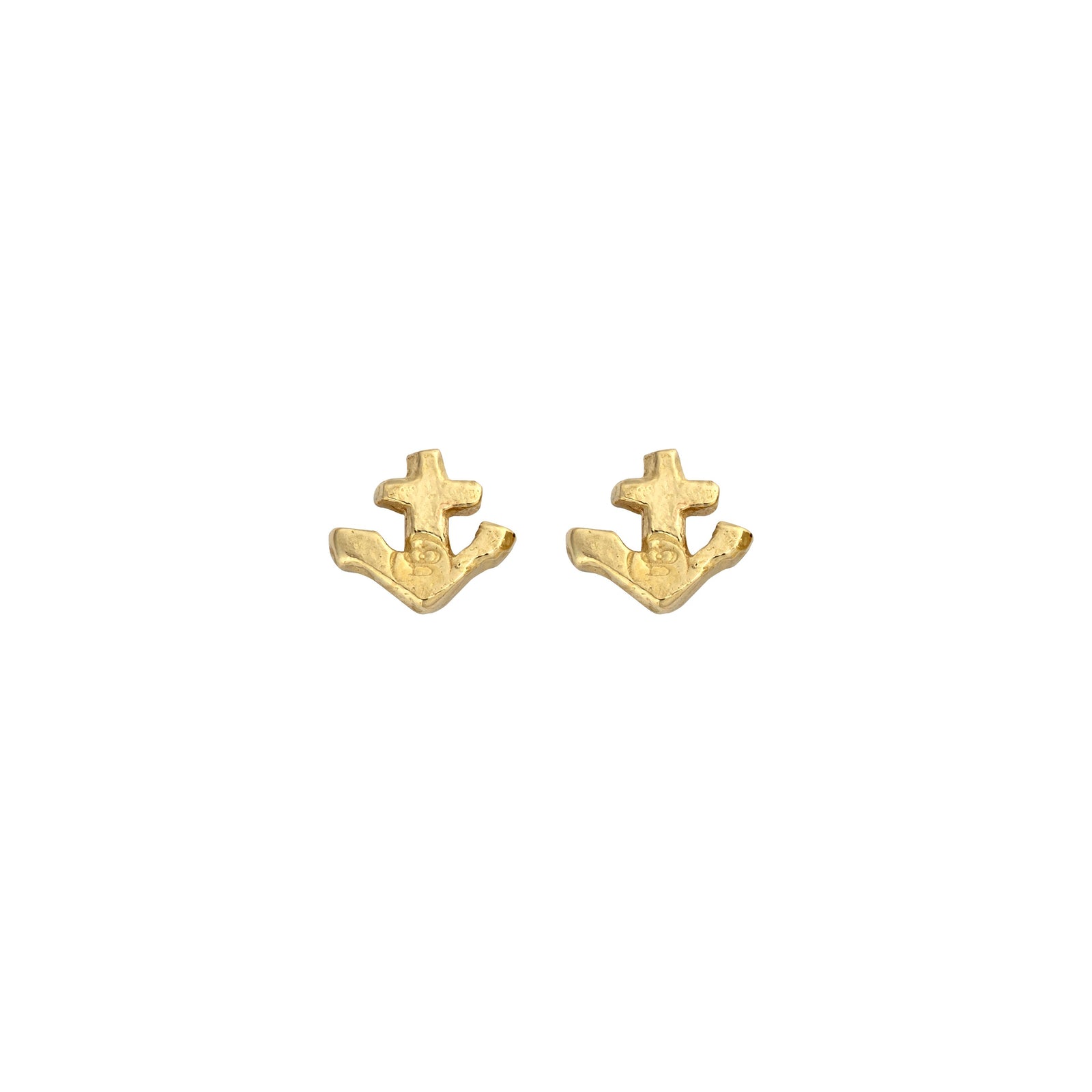 Gold Tiny Anchor Ear Charm Set