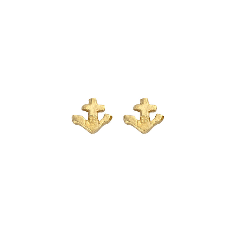 Gold Tiny Anchor Ear Charm Set