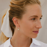 Gold Tiny Cupid Hoops With Baby Heart Charms