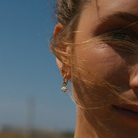 Gold Tiny Cupid Hoops With Baby North Star Charms