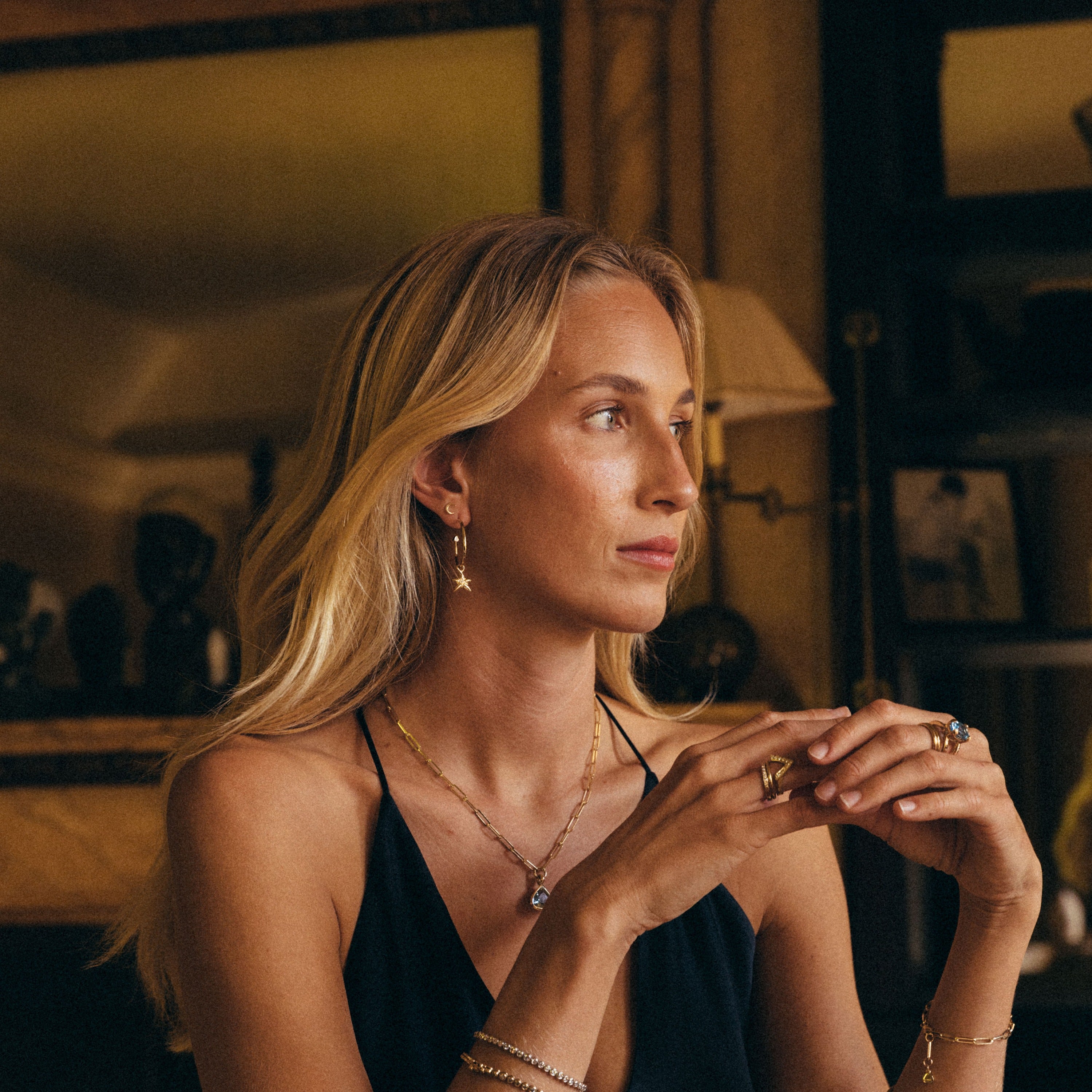 Gold Tiny Moon Single Ear Charm