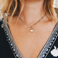 Gold Grateful Heart Trace Chain Necklace