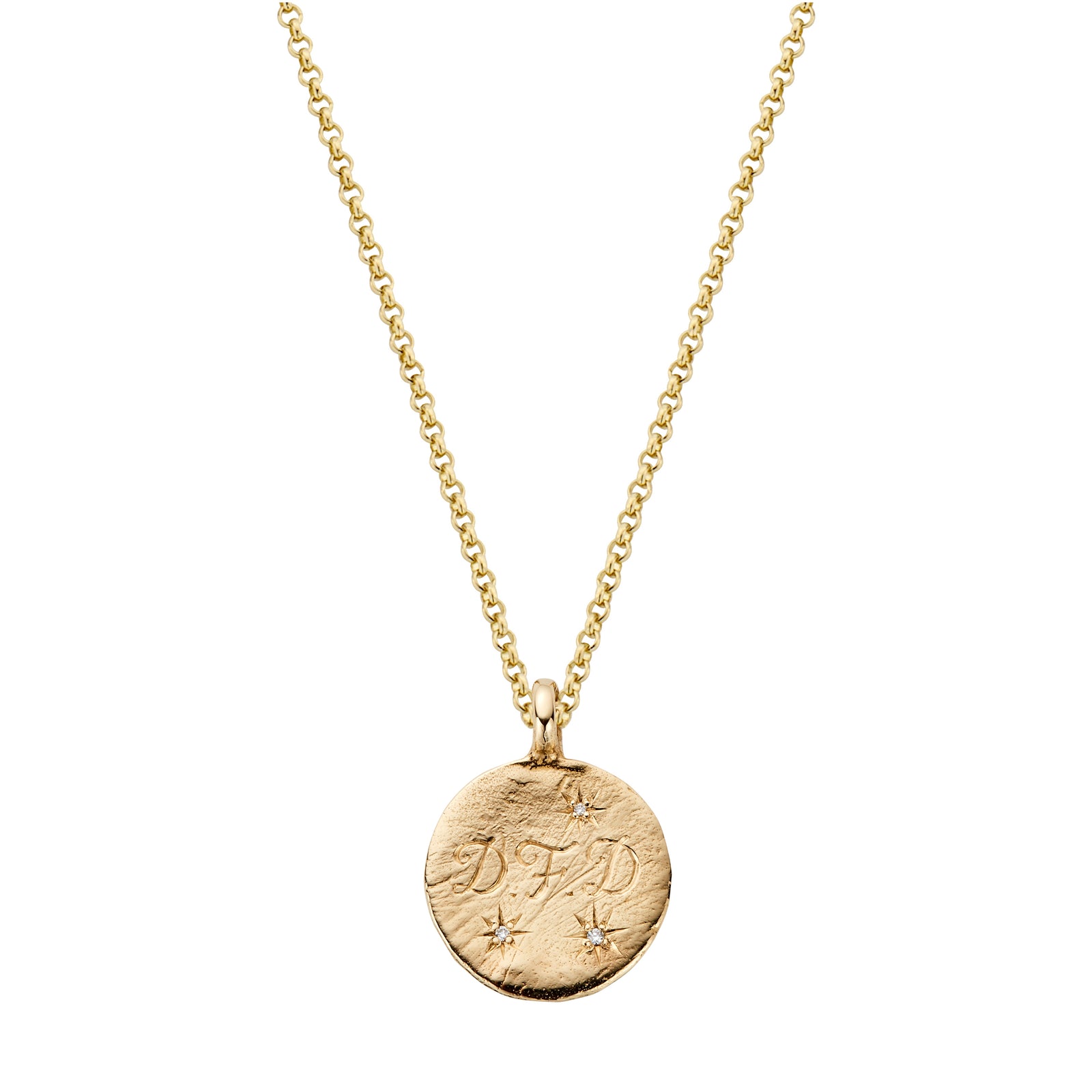 Gold Trio Diamond Midnight Moon Necklace