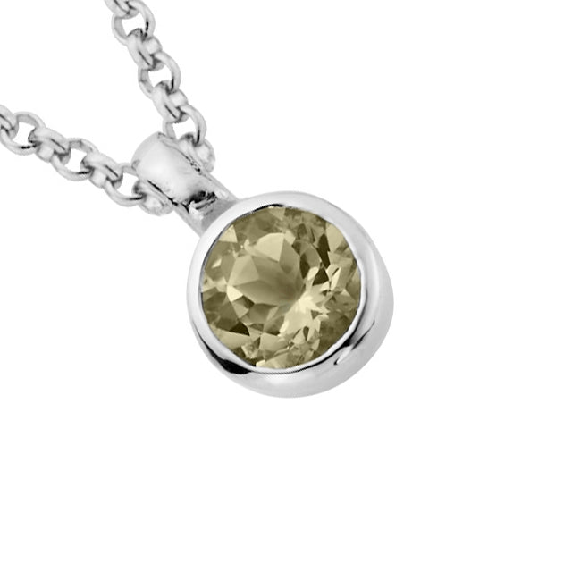 Silver Green Quartz Baby Treasure Pendant