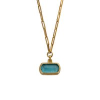 HALI Gold Aquamarine & Diamond Necklace