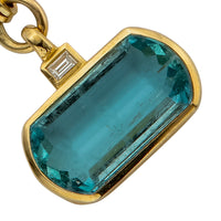 HALI Gold Aquamarine & Diamond Necklace