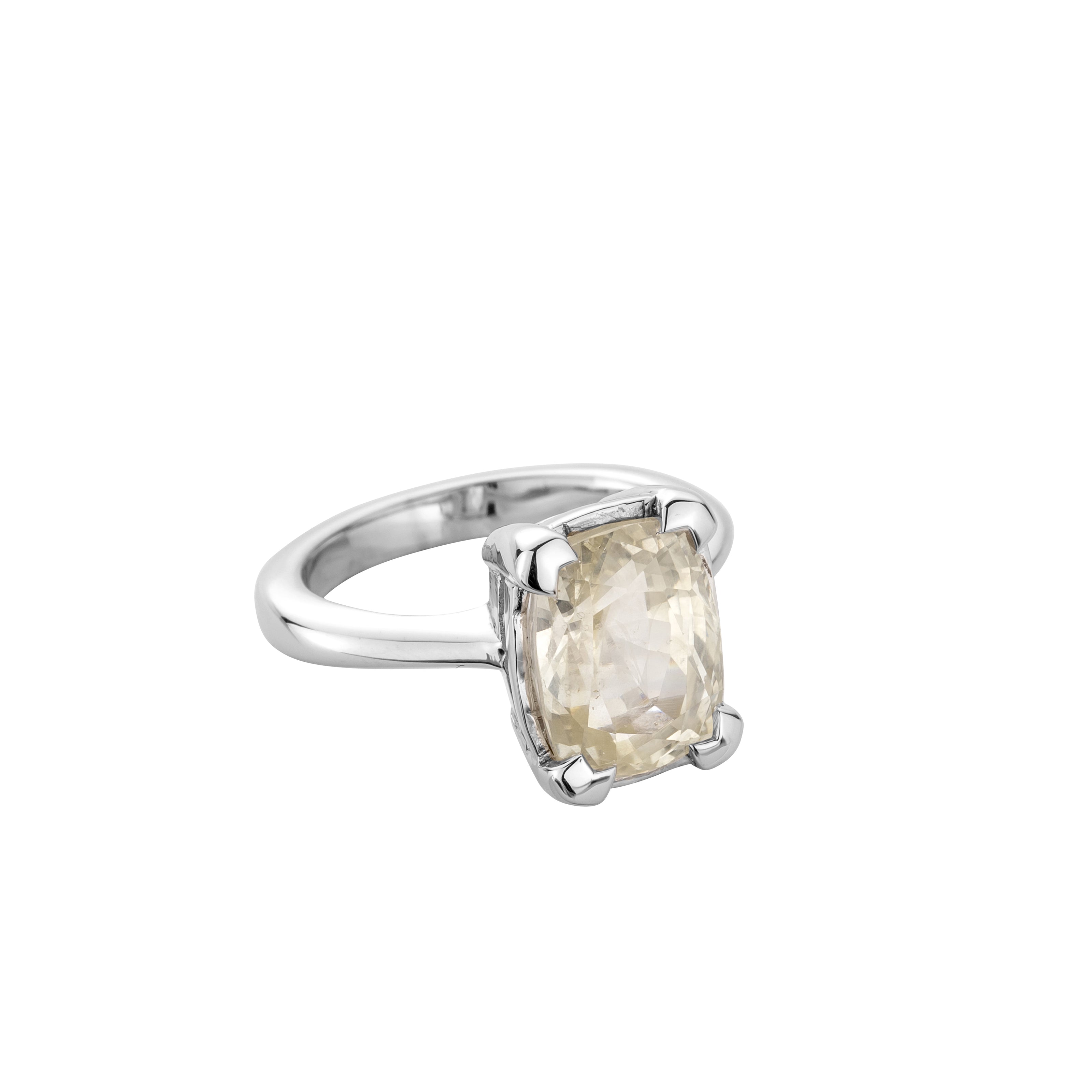 HAUKEA Gold White Sapphire White Ring