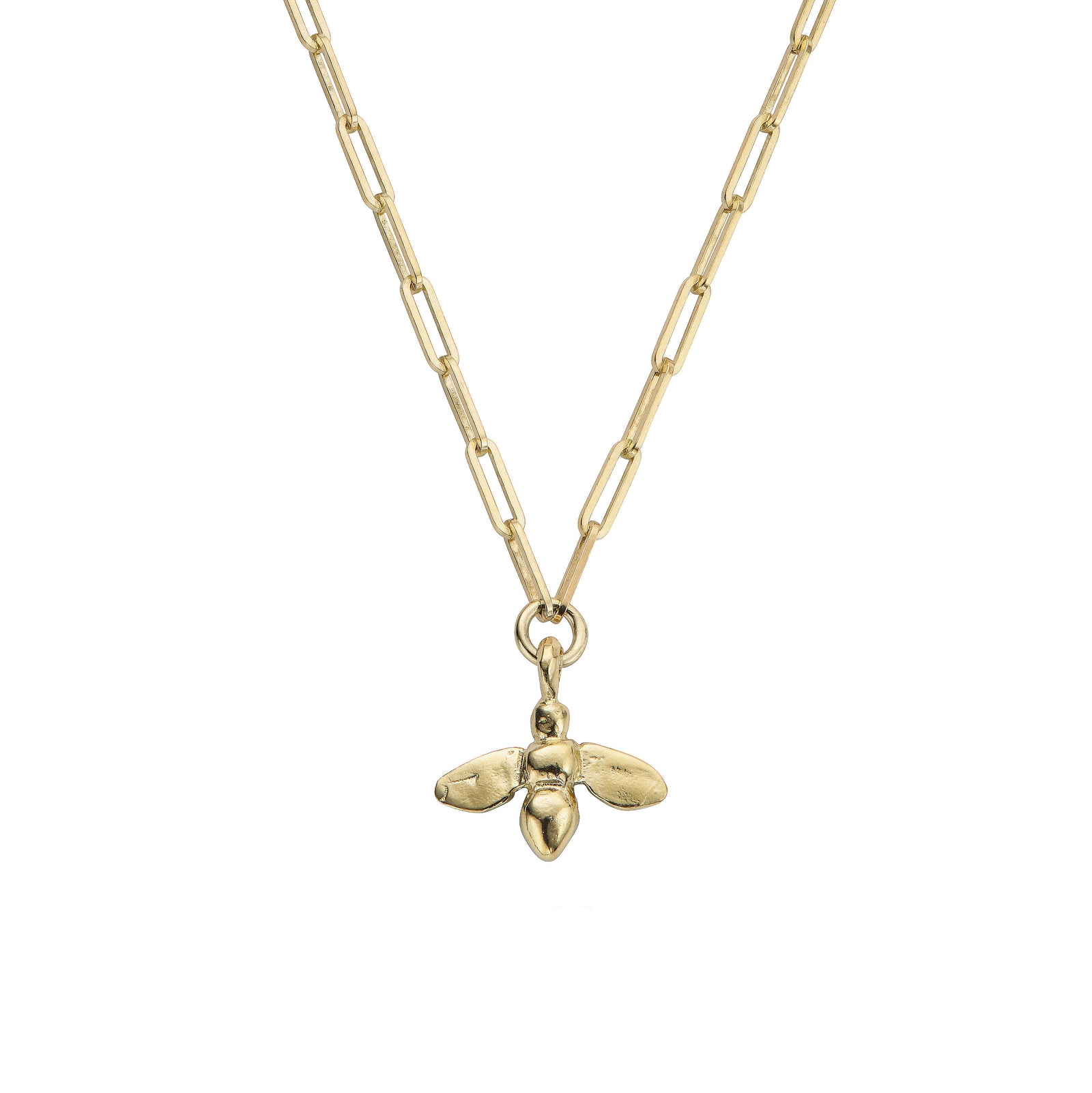 Gold Large Honey Bee Trace Chain Necklace