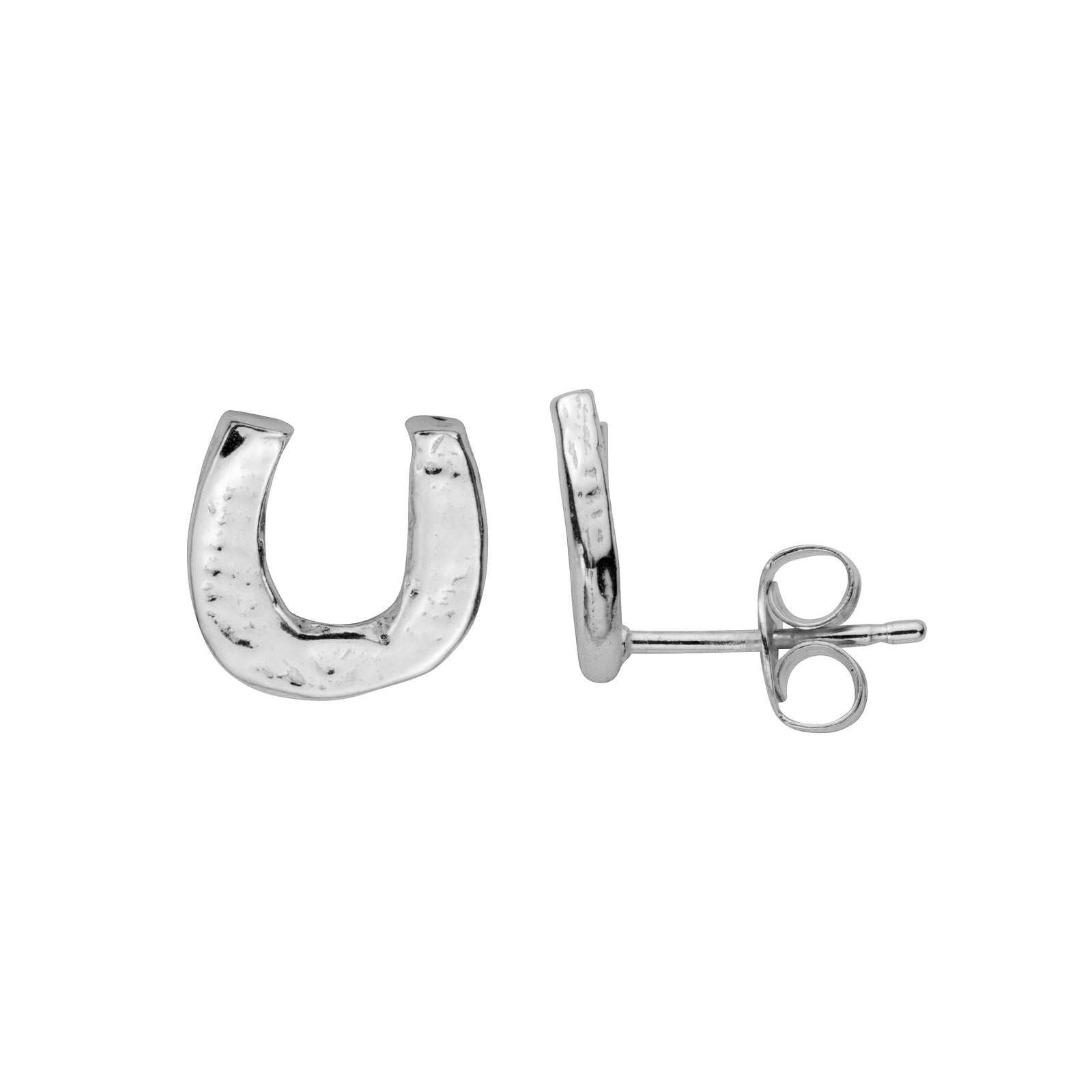 Silver Mini Horseshoe Stud Earrings