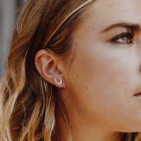 Silver Mini Horseshoe Stud Earrings
