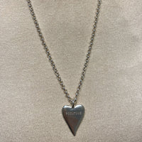 Silver 26" Positive Maxi Heart Necklace