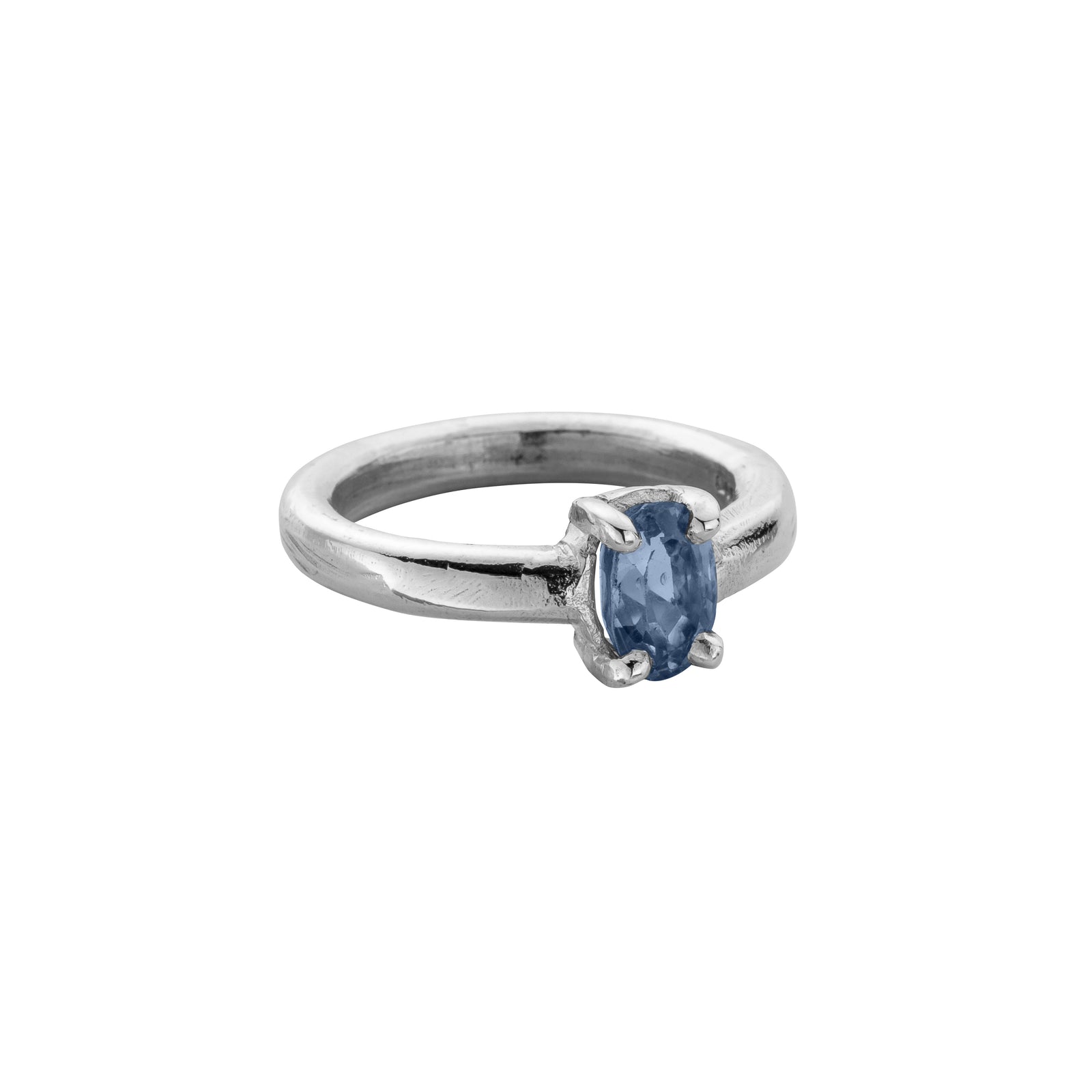 KAHAWAI Silver Blue Sapphire Claw Ring