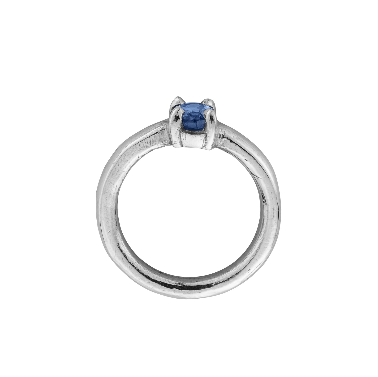 KAHAWAI Silver Blue Sapphire Claw Ring
