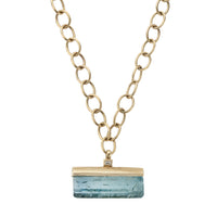 KAILANI Large Gold Aquamarine & Diamond Necklace