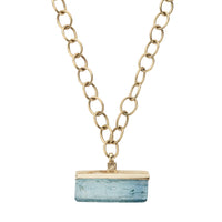 KAILANI Large Gold Aquamarine & Diamond Necklace
