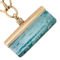 KAILANI Large Gold Aquamarine & Diamond Necklace