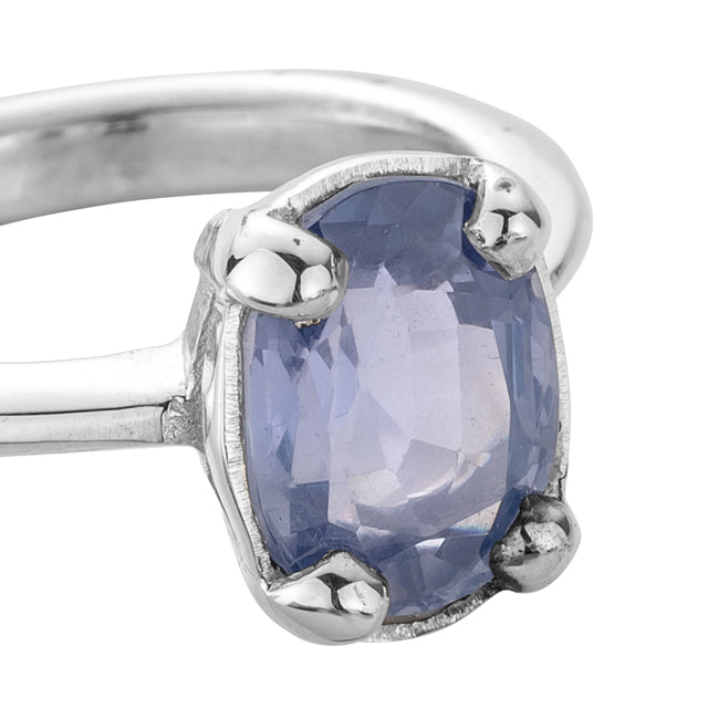 KAI Silver Blue Sapphire Claw Ring