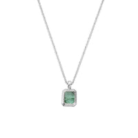 KAMAKOU Silver Emerald Necklace