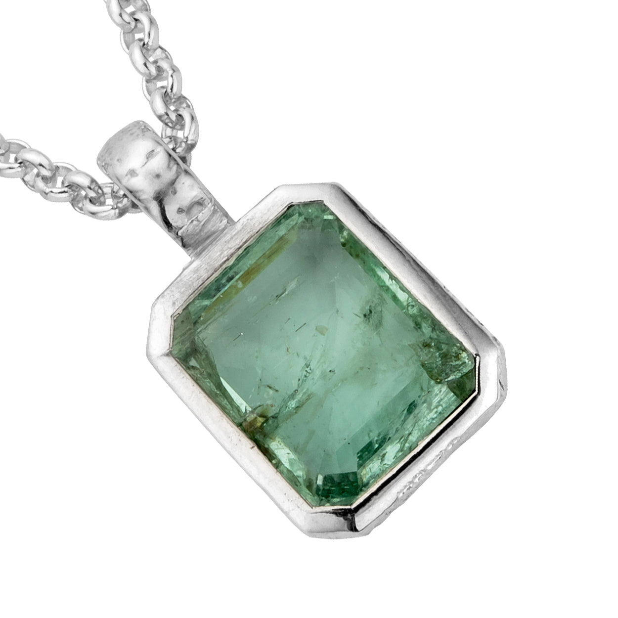 KAMAKOU Silver Emerald Necklace