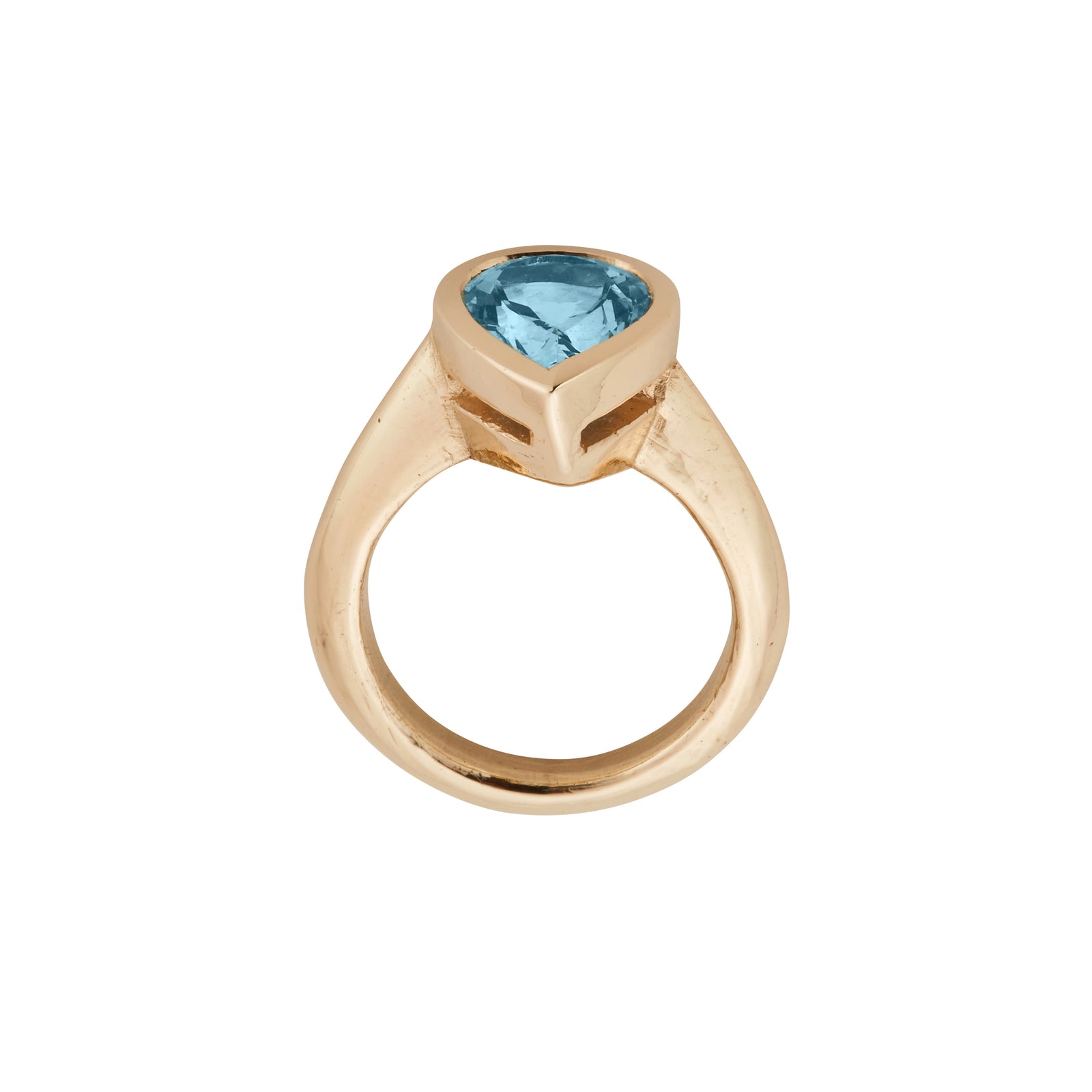 KEISARI Gold Pear Aquamarine Ring