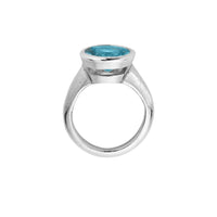 KHIONE Silver Aquamarine Ring