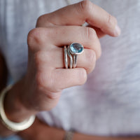 KHIONE Silver Aquamarine Ring