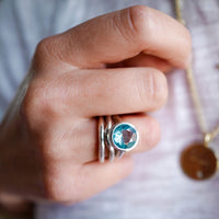 KHIONE Silver Aquamarine Ring