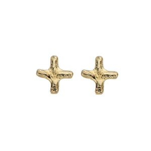 Gold Mini Kiss Stud Earrings