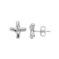 Silver Mini Kiss Stud Earrings