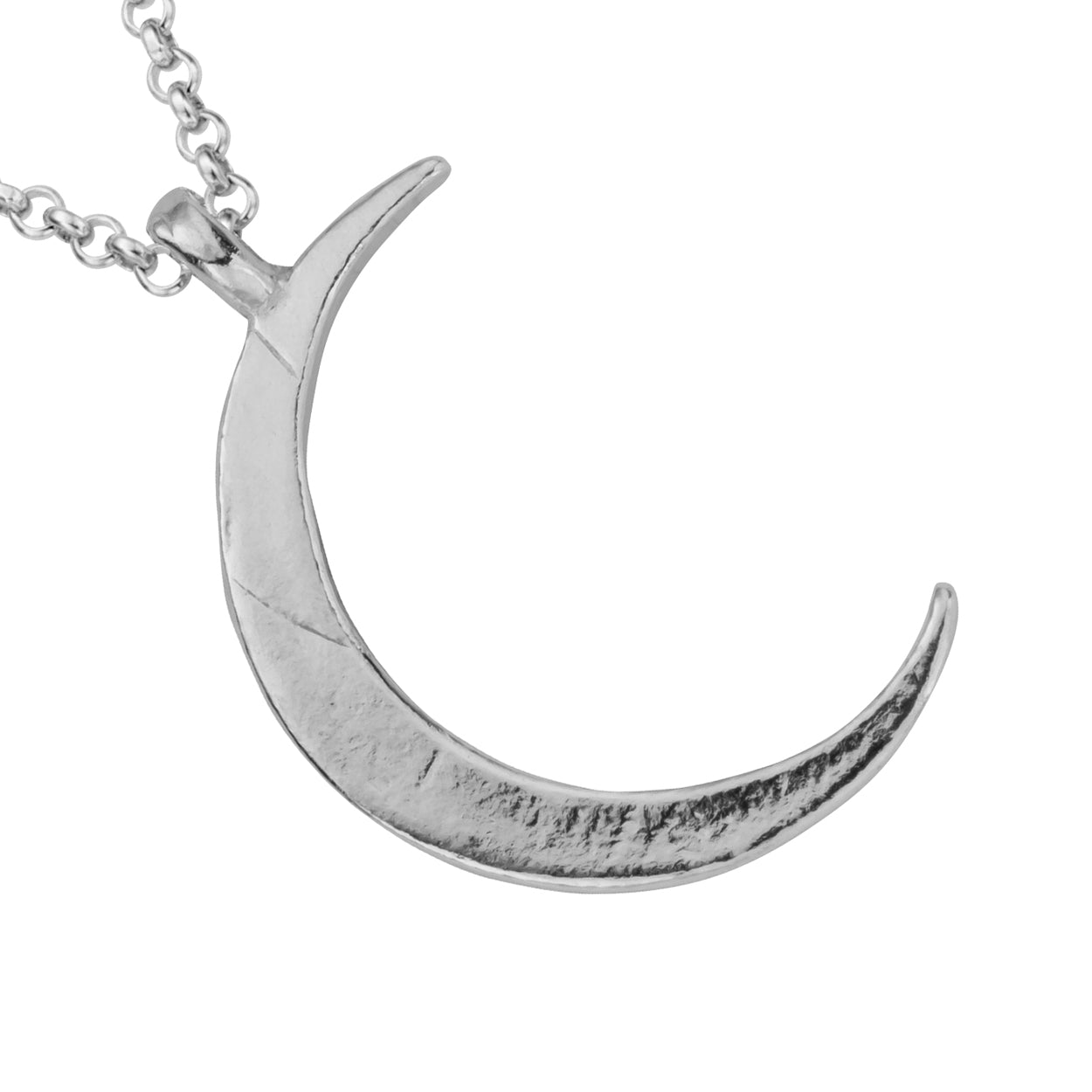 Silver Large Crescent Moon Charm