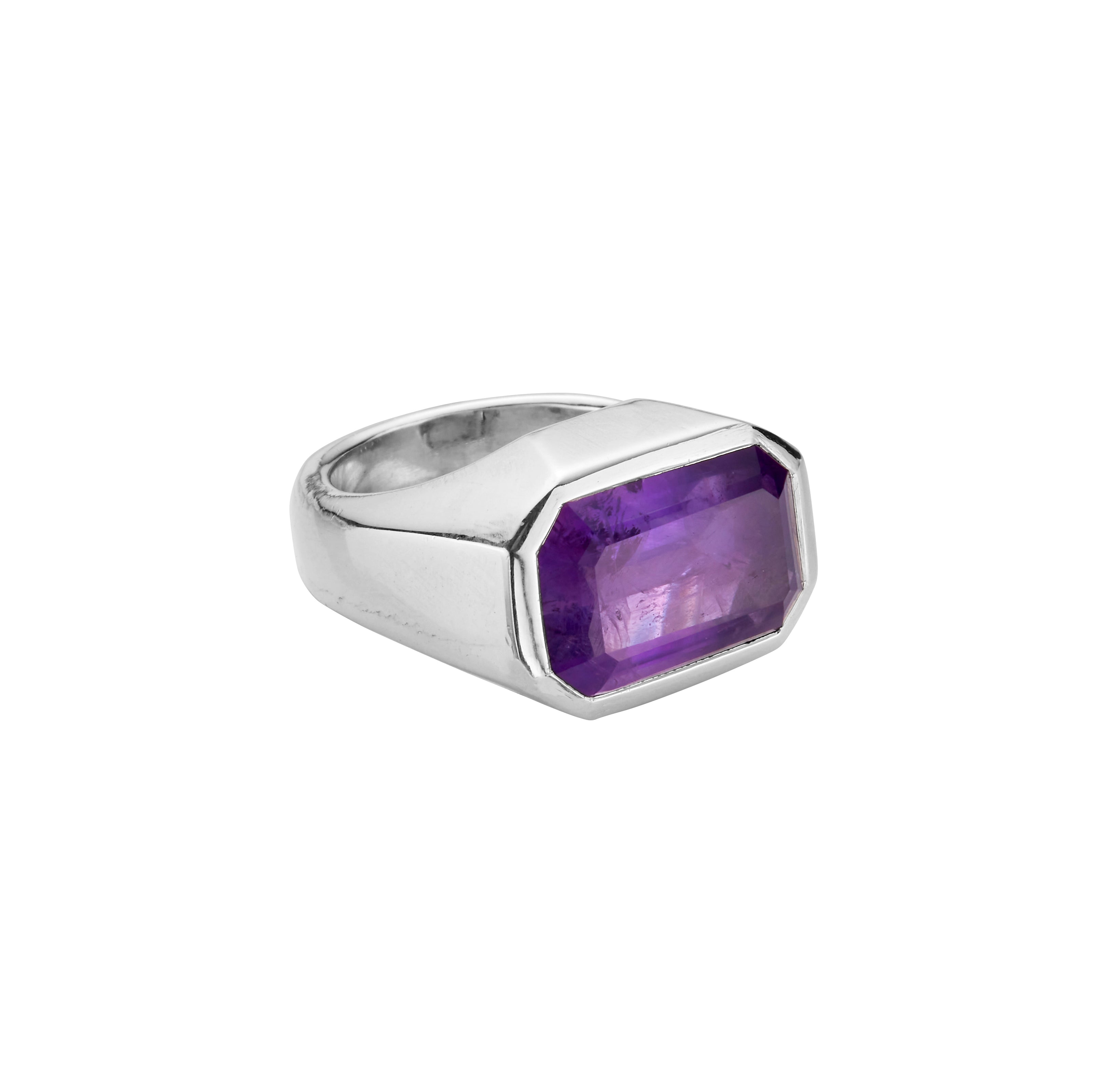 LOLANTHE Silver Amethyst Ring