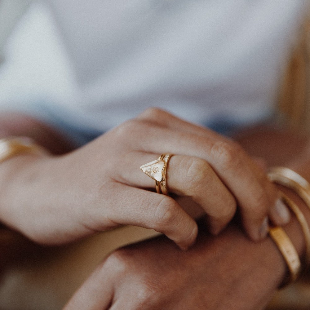 Gold Mini Heart Love Struck Ring