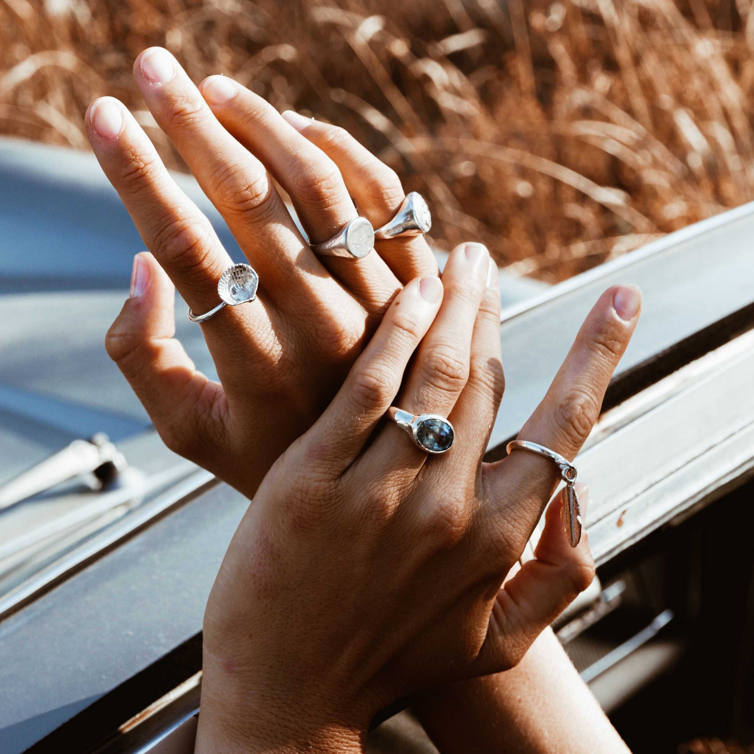 Silver Love Struck Mini Shell Ring