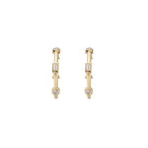 Gold Diamond Luxury Maxi Cupid Hoop Earrings