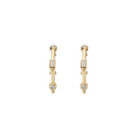 Gold Diamond Luxury Maxi Cupid Hoop Earrings