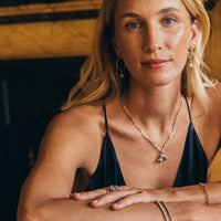 MARELLA Gold Aquamarine Trace Chain Necklace