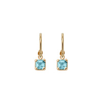 WATER OF THE SEA Gold Aquamarine Mini Hoop Earrings