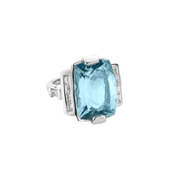 NILAK White Gold Aquamarine & Diamond Ring