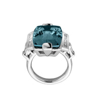 NILAK White Gold Aquamarine & Diamond Ring